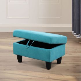 Green Flannel Living Room Sofa Set Ottoman