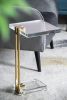 22" Crystal Side Table with Gold Metal Frame, Artistic Accent Table for Living Room Entryway Bedroom
