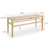 Indoor Bench with Paper Cord, Rubber Wood Legs (39.5'x14.5'x17.5')