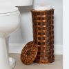 7-Piece Wicker Laundry Hamper and Bath Combo Set, Chocolate Brown