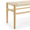 Indoor Bench with Paper Cord, Rubber Wood Legs (39.5'x14.5'x17.5')
