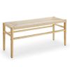 Indoor Bench with Paper Cord, Rubber Wood Legs (39.5'x14.5'x17.5')