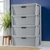 4 Drawer Cross-Weave Tower Cement