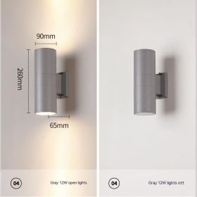 Waterproof Up And Down Spotlight (Option: White Light-Gray Double Headed 224W)