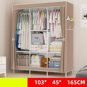 Single Dormitory Dust Closed Wardrobe (Option: Three Columns Coffee)