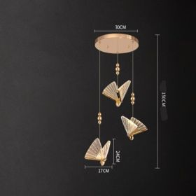 Butterfly Chandelier Bedside Enamelled Dining Hall Staircase (Option: Clear 3head disc-White light)
