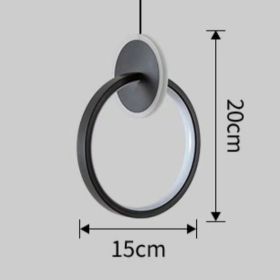 Modern Simple Bedroom Nordic Bed Lamp LED Double Ring Small Chandelier (Option: Round style-Tricolor light)