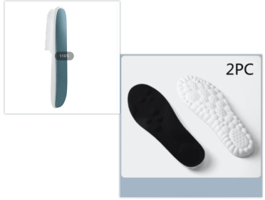 Boys And Girls' Sports Insoles And Long Handle Decontamination And Cleaning Shoe Brush (Option: Shoe brush and black insoles-47to48)
