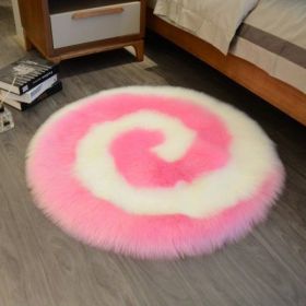 Light Luxury Style Cute Cartoon Plush Carpet (Option: Dark pink-120x120cm)