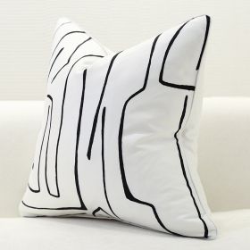 Nordic Style Pillow Cushion Sofa Cushion (Option: White double sided flower-45x45cm)
