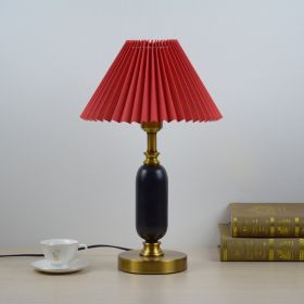 Warm Chinese Style Ceramic Wedding Master Bedroom Decorative Lamp (Option: Red-Dimmer Switch-UK)
