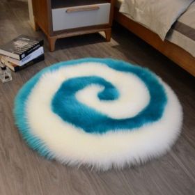 Light Luxury Style Cute Cartoon Plush Carpet (Option: Sapphire blue-40x40cm)