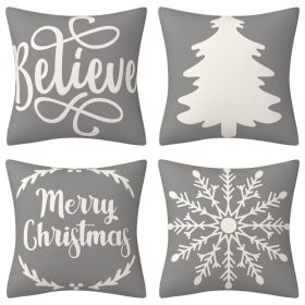 Home Decoration Christmas Pillow Cover Four-piece Set (Option: Style 28-45x45cm)