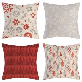 Home Decoration Christmas Pillow Cover Four-piece Set (Option: Style 49-45x45cm)