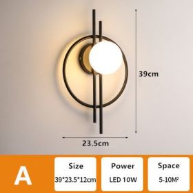 Home Living Room Background Wall Lamp (Option: Style A-Tricolor dimming)