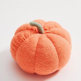 Nordic Pumpkin Round Pillow Plush Pillow Knitted Yarn (Option: Orange-35cm in diameter)