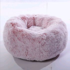 Doghouse Plush Round Pets Keep Warm In Autumn And Winter (Option: Pink-5XL)