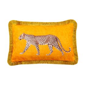 Fashion Leopard Sofa Waist Cushion Tide Brand Pillowcase (Option: YellowD-50x30cm-Pillowcase)