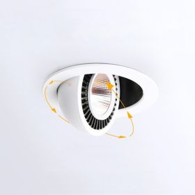 Square Round LED Embedded Elephant Trunk Lamp Living Room Ceiling Corridor Spotlight (Option: White 20W opening120mm-Single head round-3500K)