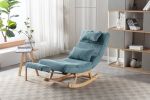 COOLMORE living room Comfortable rocking chair with Footrest/Headrest living room chair Beige