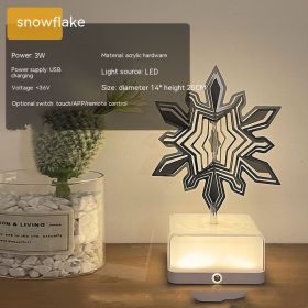 Creative Three-dimensional Rotating Ambience Light Bedroom (Option: 16 Mobile Phone-Snowflake-USB)
