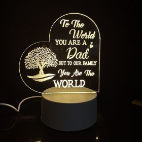 Creative 3D Night Heart Shaped Blessing Language USB Small Table Lamp (Option: Color26-Three color USB)