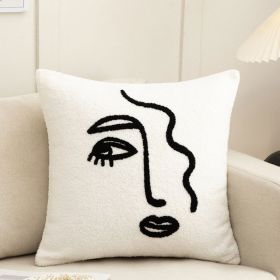 Towel Embroidery Light Luxury Living Room Sofa Pillowcase (Option: B-45x45cm)