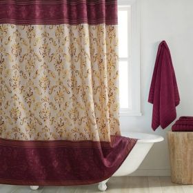 Shower Curtain Polyester Thickened Waterproof Partition Wet And Dry Separation (Option: Monaro shower curtain-120x220CM 6holes)