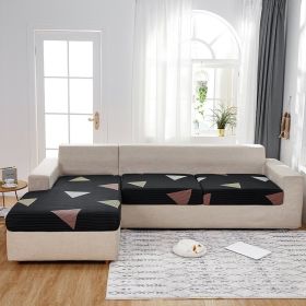 Milk Silk Printed Sofa Seat Cover Stretch Sofa Cushion Cover (Option: Triangle-Lengthened Three)